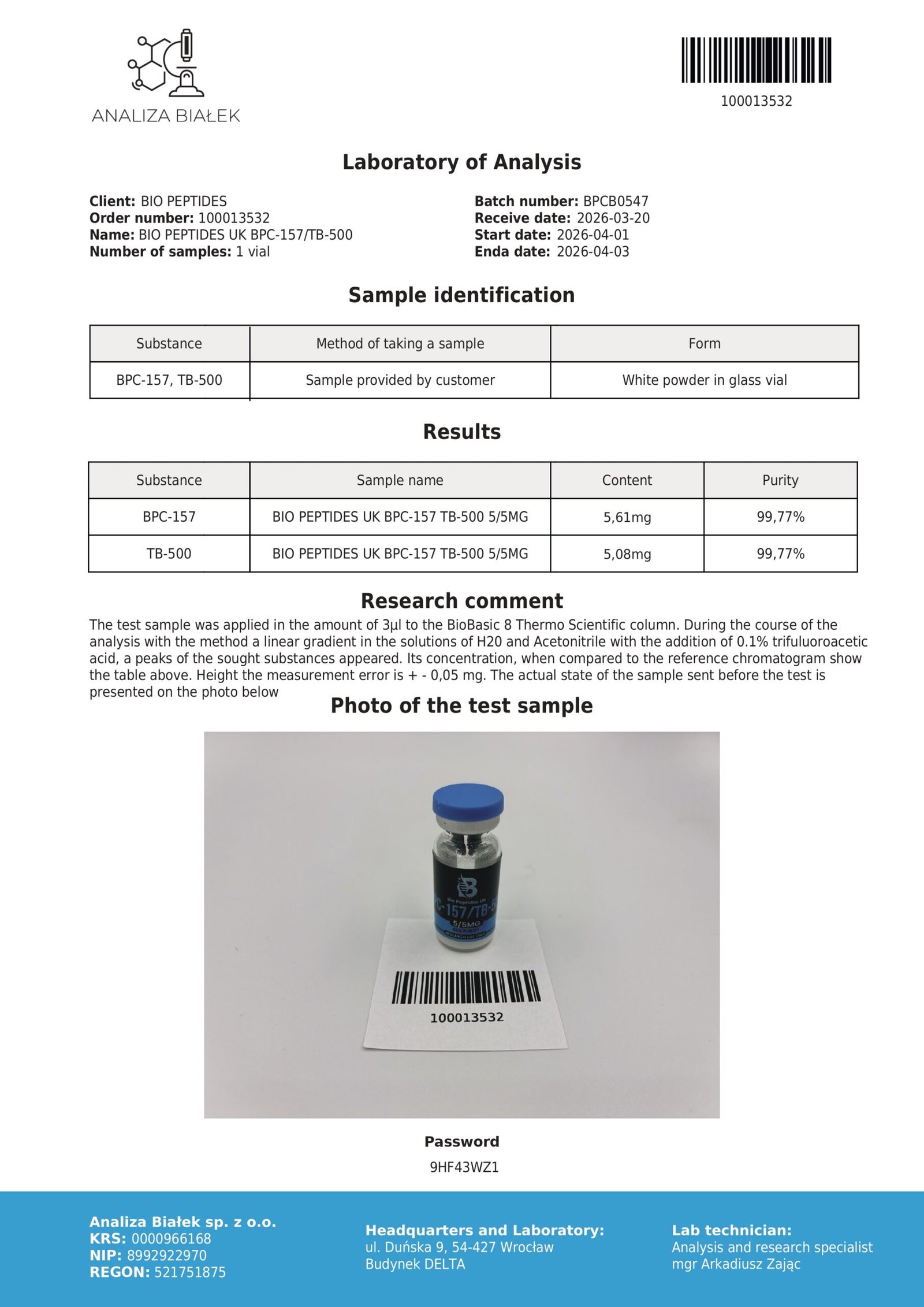 BPC-157 TB -500 5/5mg