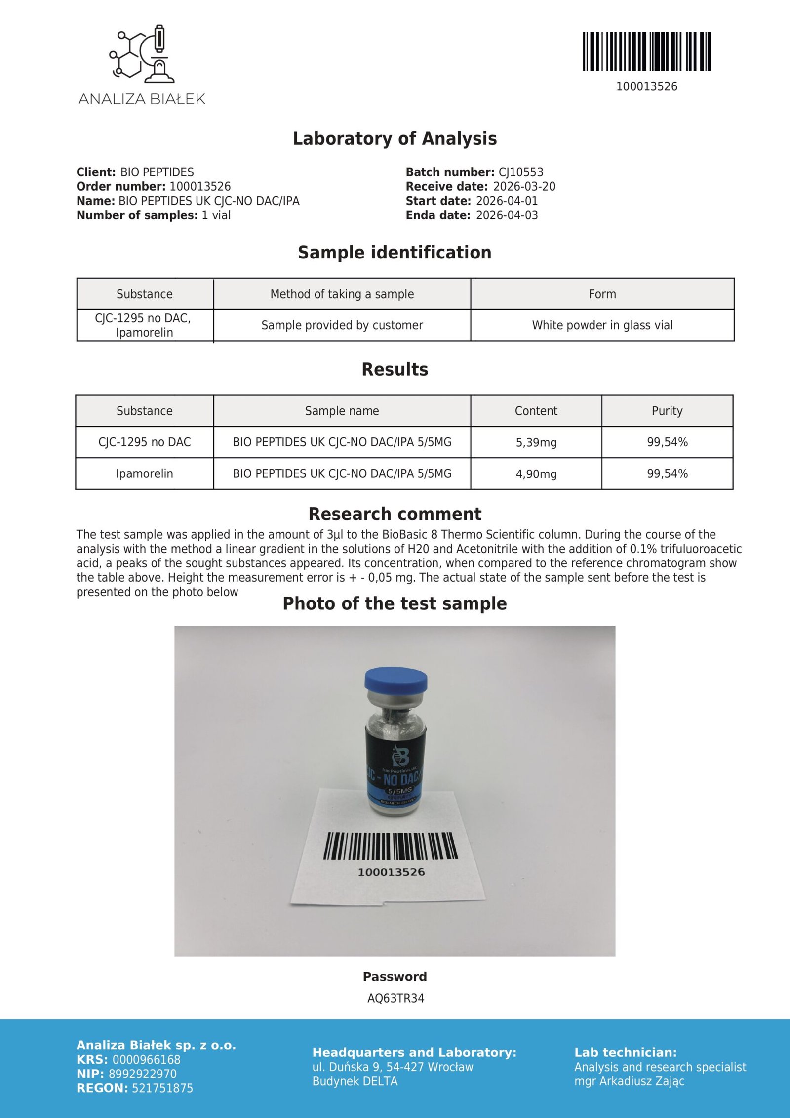 CJC NO DAC/IPA 5/5mg