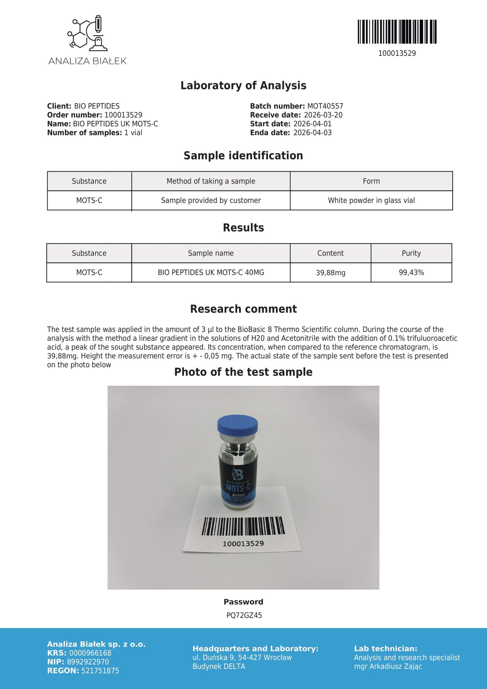 MOTS-C 40mg